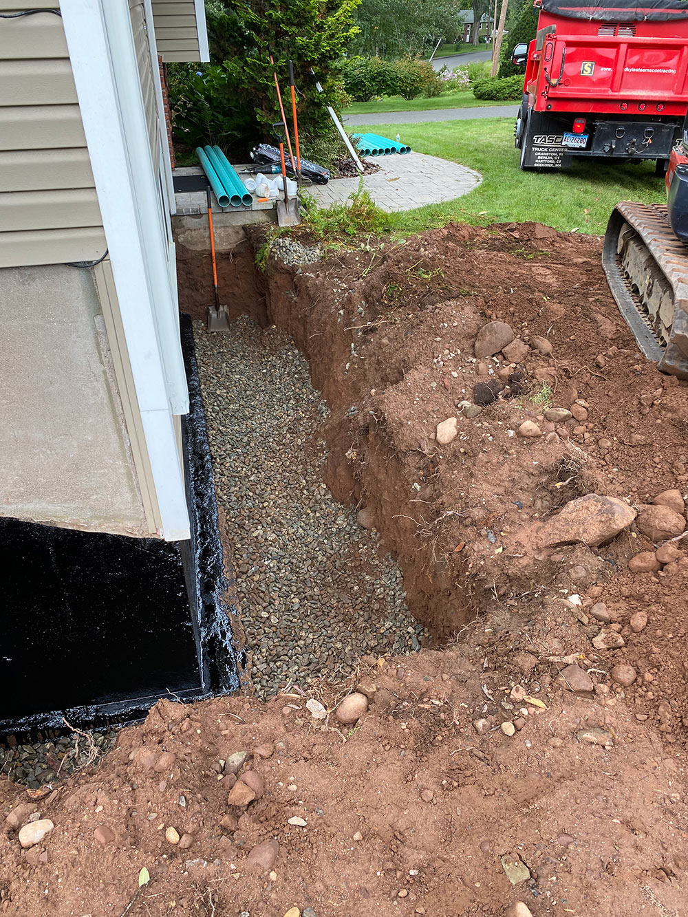 foundation drain install vernon