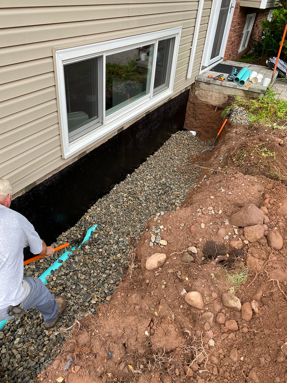 foundation drain install vernon